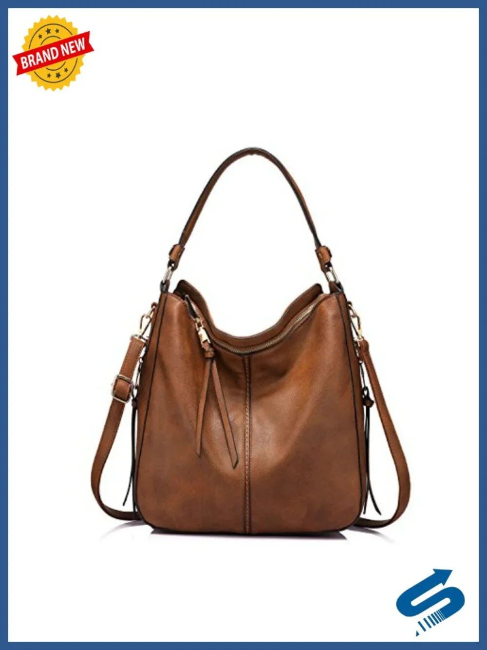 Large Faux Leather Hobo Bag Tassel Crossbody Shoulder Purse